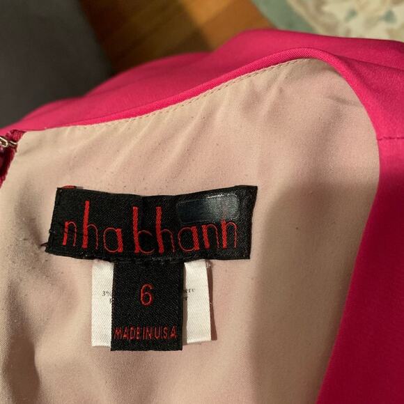 NHA KHANH Palermo Cocktail Dress Hot Pink Crepe - Picture 7 of 8